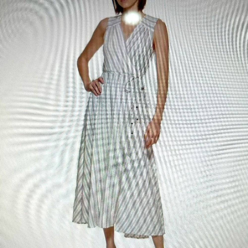 Calvin Klein faux wrap empire waist midi dress